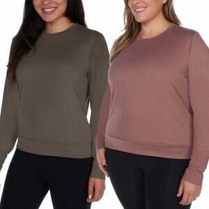 NWT Lukka Lux Ladies' Long Sleeve Active Top, 2-pack, Womens Size XXL